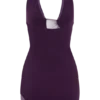 Aubree Crepe And Mesh Mini Dress – Purple