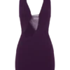 Aubree Crepe And Mesh Mini Dress – Purple
