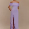 Audrey Off Shoulder Mesh Maxi Dress – Lilac Audrey Off Shoulder Mesh Maxi Dress – Lilac