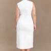 Audrine Suiting Sleeveless Midi Dress – Ivory Audrine Suiting Sleeveless Midi Dress – Ivory