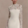 Aurelie Long Sleeve Lace Mini Dress – Ivory Aurelie Long Sleeve Lace Mini Dress – Ivory