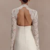 Aurelie Long Sleeve Lace Mini Dress – Ivory Aurelie Long Sleeve Lace Mini Dress – Ivory