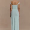 Aurora Slinky And Mesh Split Maxi Dress – Lagoon Aurora Slinky And Mesh Split Maxi Dress – Lagoon