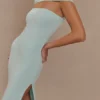 Aurora Slinky And Mesh Split Maxi Dress – Lagoon Aurora Slinky And Mesh Split Maxi Dress – Lagoon