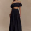 Autumn Off Shoulder Bubble Top – Black Autumn Off Shoulder Bubble Top – Black
