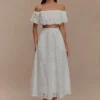 Autumn Off Shoulder Broderie Top – White Autumn Off Shoulder Broderie Top – White