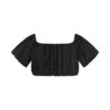 Autumn Off Shoulder Bubble Top – Black Autumn Off Shoulder Bubble Top – Black
