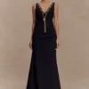Axton Low Neck Maxi Dress – Black