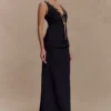 Axton Low Neck Maxi Dress – Black