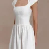 Ayla Cotton Fit And Flare Midi Dress – White Ayla Cotton Fit And Flare Midi Dress – White