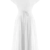 Aysha Buttoned Linen Midi Dress – White