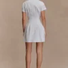 Aysha Buttoned Linen Mini Dress – White Aysha Buttoned Linen Mini Dress – White