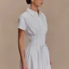 Aysha Buttoned Linen Mini Dress – White Aysha Buttoned Linen Mini Dress – White