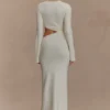 Azariah Long Sleeve Knit Midi Dress – Ivory
