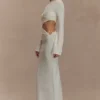 Azariah Long Sleeve Knit Midi Dress – Ivory