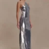 Baldwin Sequin Cut Out Maxi Dress – Silver