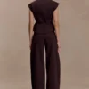 Charley Structured Tie Denim Top – Chocolate Charley Structured Tie Denim Top – Chocolate