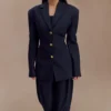 Bellamy Cinched Blazer – Dark Navy