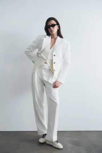 Bellamy Cinched Blazer – Ivory