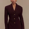 Bellamy Cinched Blazer – Mahogany