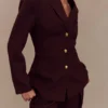 Bellamy Cinched Blazer – Mahogany