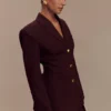 Bellamy Cinched Blazer – Mahogany