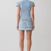 Lakoda Cuffed Denim Mini Skirt – Washed Light Blue Lakoda Cuffed Denim Mini Skirt – Washed Light Blue