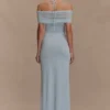 Bernadina Mesh And Slinky Halter Maxi Dress – Pale Blue Bernadina Mesh And Slinky Halter Maxi Dress – Pale Blue