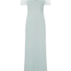 Bernadina Mesh And Slinky Halter Maxi Dress – Pale Blue Bernadina Mesh And Slinky Halter Maxi Dress – Pale Blue