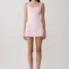 Beth Satin Mini Dress – Pale Pink
