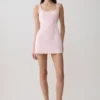 Beth Satin Mini Dress – Pale Pink