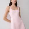 Beth Satin Mini Dress – Pale Pink