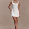 Beth Satin Mini Dress – White Beth Satin Mini Dress – White