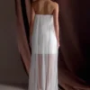 Bettany Chiffon Strapless Maxi Dress – White Bettany Chiffon Strapless Maxi Dress – White