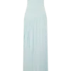 Bex Strapless Slinky Maxi Dress With Split – Pale Blue Bex Strapless Slinky Maxi Dress With Split – Pale Blue