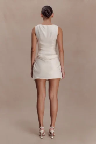 Bexley Draped Mini Dress – Ivory