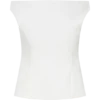 Billie Off Shoulder Sleeveless Button Top – White Billie Off Shoulder Sleeveless Button Top – White