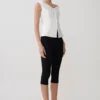 Billie Off Shoulder Sleeveless Button Top – White Billie Off Shoulder Sleeveless Button Top – White