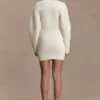 Billy Balloon Sleeve Knit Mini Dress – Ivory