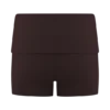 Birdie Fold Over Shorts – Chocolate Birdie Fold Over Shorts – Chocolate