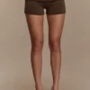 Birdie Fold Over Shorts – Chocolate Birdie Fold Over Shorts – Chocolate