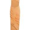 Birgit Linen Midi Dress With Hardware – Deep Peach Birgit Linen Midi Dress With Hardware – Deep Peach