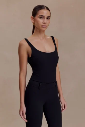 Blanca Stretch Crepe Cami Top – Black