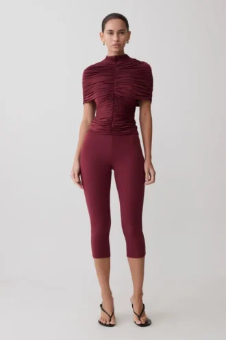 Blanca Stretch Crepe Capri Pants – Mahogany