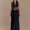 Bonnie Slinky And Lace Maxi Dress – Black Bonnie Slinky And Lace Maxi Dress – Black