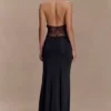 Bonnie Slinky And Lace Maxi Dress – Black Bonnie Slinky And Lace Maxi Dress – Black