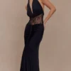 Bonnie Slinky And Lace Maxi Dress – Black Bonnie Slinky And Lace Maxi Dress – Black