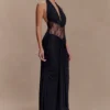 Bonnie Slinky And Lace Maxi Dress – Black Bonnie Slinky And Lace Maxi Dress – Black