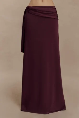 Bowie Low Rise Knit Maxi Skirt – Dark Chocolate