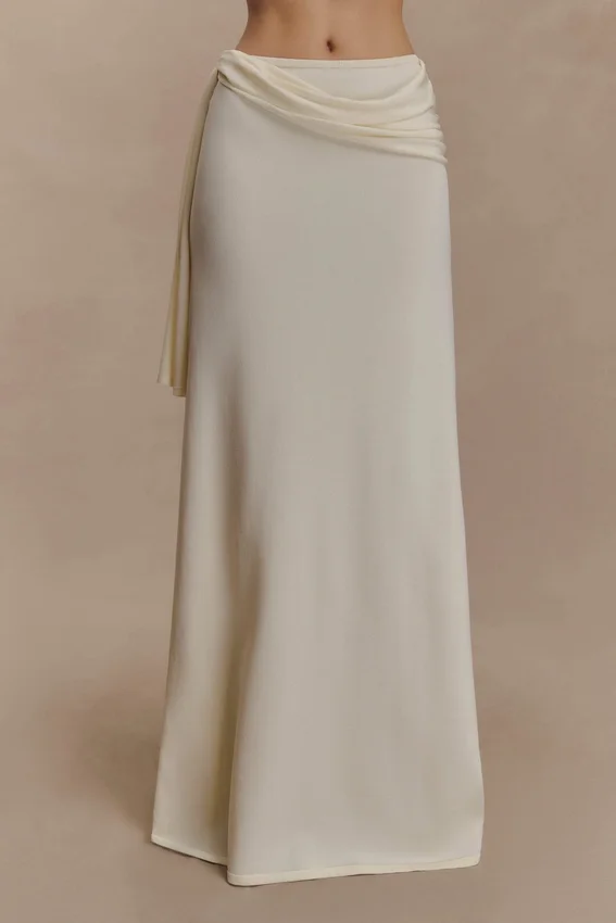 Bowie Low Rise Knit Maxi Skirt – Ivory Bowie Low Rise Knit Maxi Skirt – Ivory